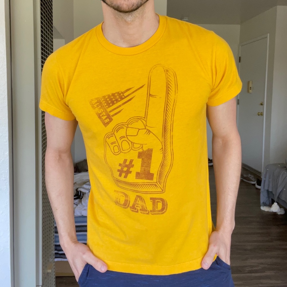#1 Dad T-Shirt, Goldenrod, S
